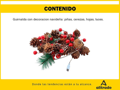 Imagen 8 de 10 de Luces Navidad Led Cálida Adornos Navideños Guirnalda Usb
