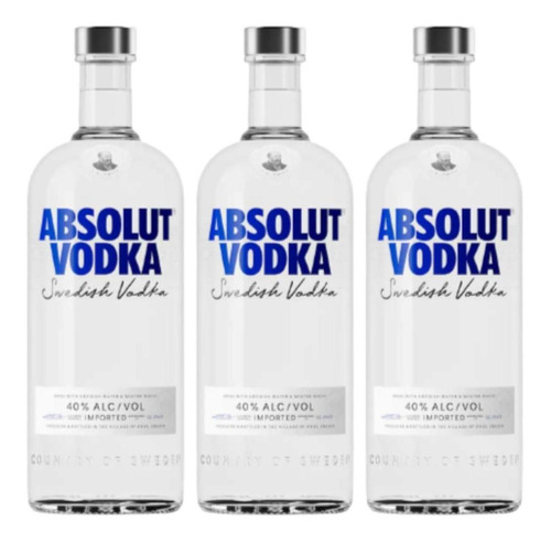 Vodka Absolut Azul Clasic 700 Ml Original X3 - Fullescabio