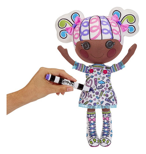 Boneca - MGA Color Me - Alaloopsy - para pintura - Lavável
