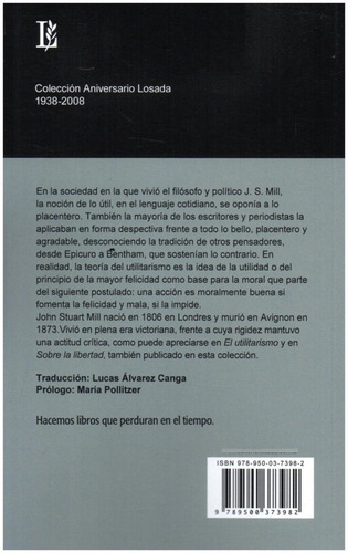 Imagen 2 de 3 de El Utilitarismo 70 Aniv. - Mill - Losada