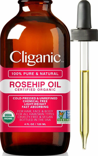 Cliganic Usda Aceite Orgánico De Semilla De Rosa Mosqueta Pa