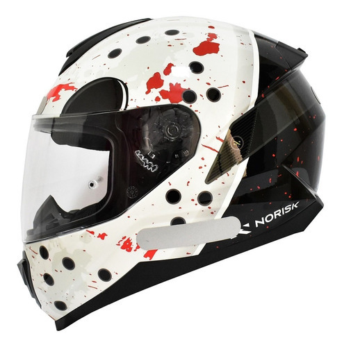 Capacete Norisk Razor Jason Mascara Terror Sexta Feira 13 Cor Branco Desenho Jason Mask Tamanho do capacete 54