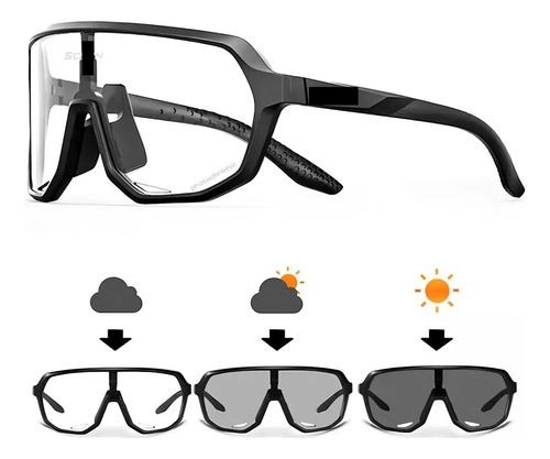 Lentes Fotocromáticos Deportivos Gafas Ciclismo Con Protecci Negro