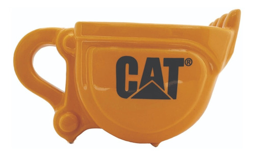 Taza Excavadora De Cerámica En Color Amarillo Con Logo Cat