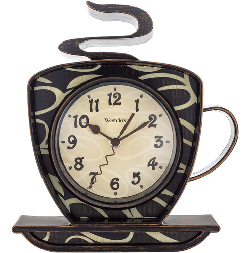 32038 Coffee Time Reloj De Pared 3d, Metal