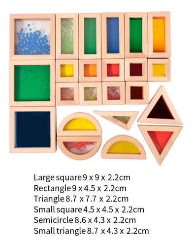 Bloques De Construcción De Arcoíris De Madera, 23 Piezas