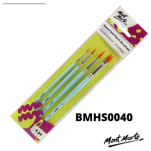 Set 4 Pinceles Sinteticos Assorted Paint Brushes Mont Marte