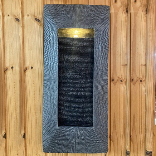 Fonte Da Água Cascata Decorativa Moderna Grande Parede Led Cor Cinza