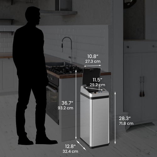 Basurero De Cocina Con Sensor Automático 49 Litros Filtro Ol
