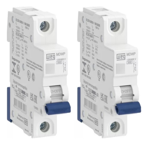 Kit 2 Unidades - Weg Disjuntor Monopolar 63a Mini Din 5ka