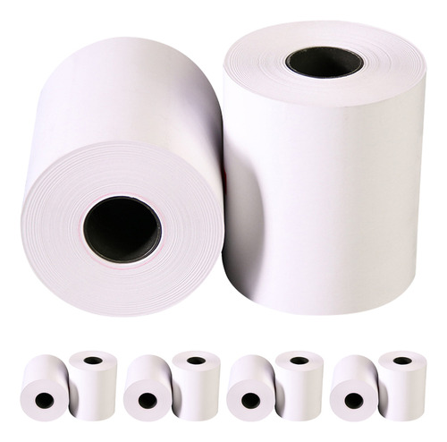 10 Rollos papel térmico 80x70 blanco impresora 80mm ticket HEMOTON Color Blanco