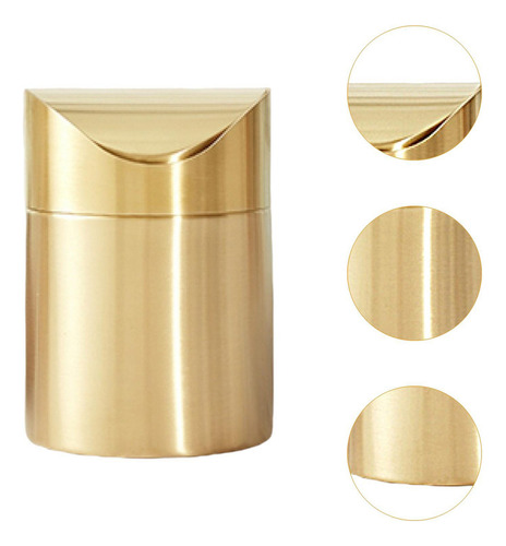 Mini Lixeira De Mesa Lixeira De Aço Inoxidável Minimalista