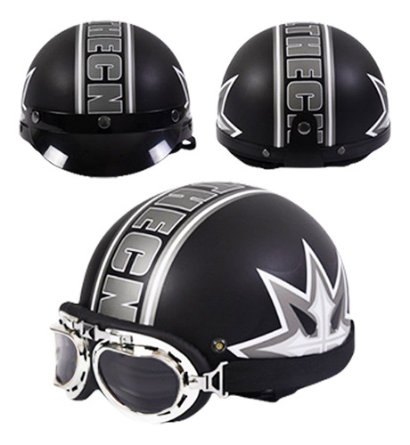 Casco Visera Bufanda Desmontable Visera Medio Casco Abs