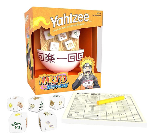 Juego De Dados Usaopoly Yahtzee Naruto Shippuden Con Ramen B