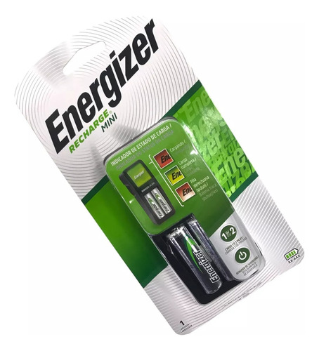 Cargador De Pilas Energizer Mini + 2 Pilas Recargables Aa