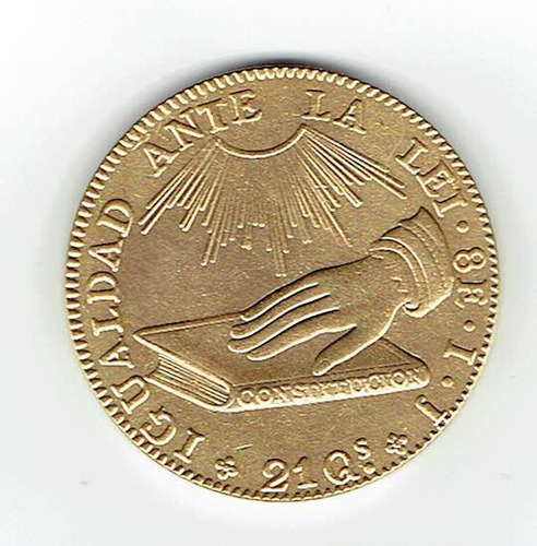 Moneda De Chile 8 E  1837, Enchapada En Oro. (repro) . Jp