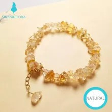 Pulsera De Cristal De Topacio Natural, Accesorios Envueltos