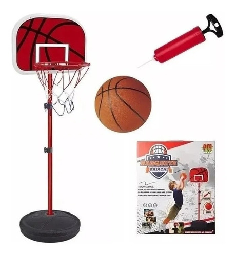 Cesta De Basquete Infantil Brinquedo Regulável Até 139 Cm