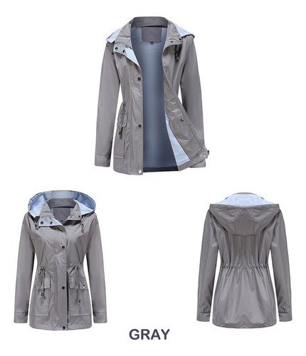 Chaqueta Cortavientos Desmontable Con Capucha Para Mujer