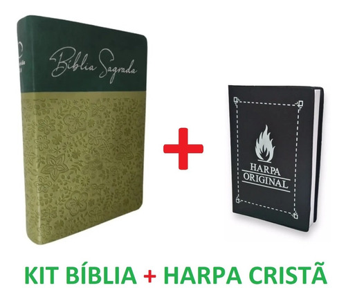 Bíblia Sagrada Letra Gigante Sbb Verde Oliva + Harpa Brinde