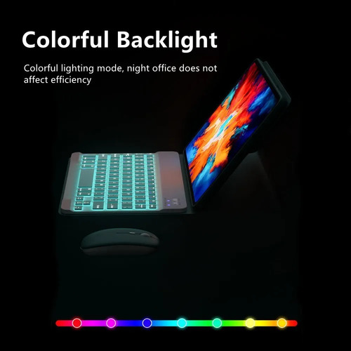 Funda Teclado Iluminado Ratón Para Galaxy Tab S10 Fe 10.9