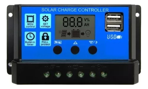 Controlador De Carga Solar 30 Amp Panel Solar 12/24v