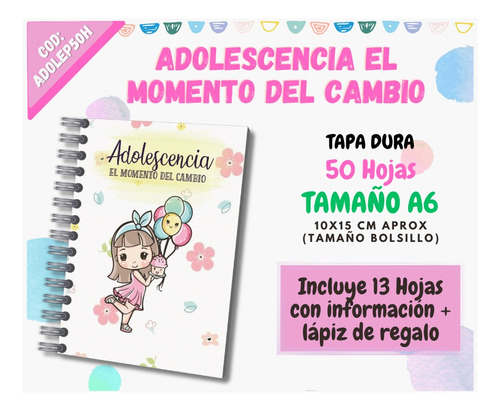 Cuaderno/ Agenda/ Apuntes/ Adolescencia/ A6 (bolsillo)50h