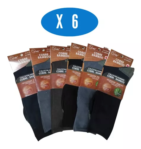 Calcetines Bambú con Fibra de Cobre Hombre Pack 6