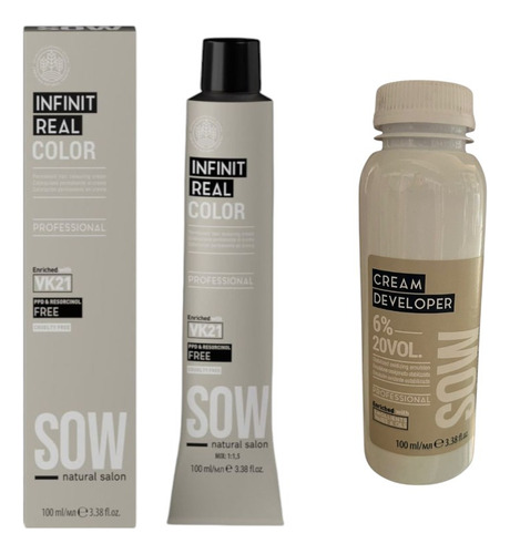 Sow Infinit Real Color Tono 8 Rubio + Developer 20v 100ml