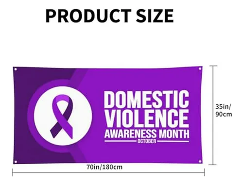 Banner Morado Mes De Concientización Sobre La Violencia Domé