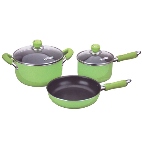 Set Ollas Cacerola Sarten Hudson Teflon Antiadherente Verde