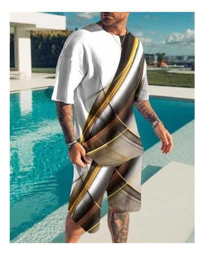 Ropa Casual De Playa Estampada Para Hombre