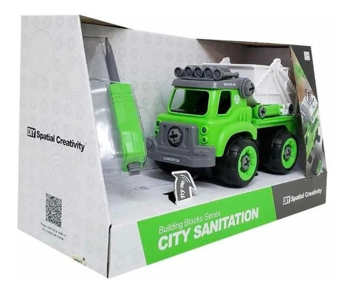 Imagen 1 de 6 de Camion Volquete Verde Para Armar Sonido City Playking