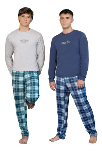 Pijama Hombre Invierno Escocés Con Estampa Piache Piu 613