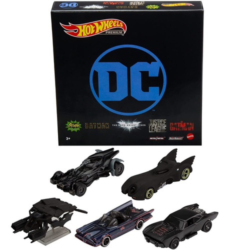 Batman Hot Wheels Premium Set 5 Vehículos Batimóviles 1:64