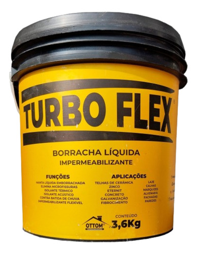 Manta Liquida Tinta Emborrachada Flex Turbo 3,6kg Cores