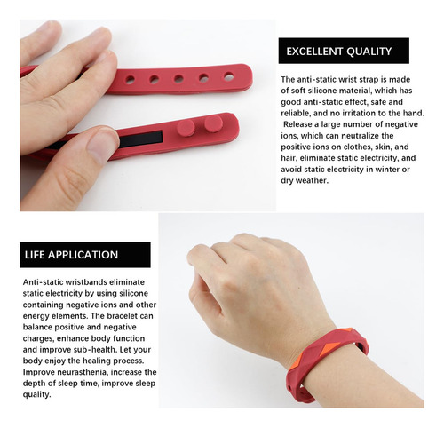 Upiqng Pulsera Antiestática Pulsera De Silicona Removedor E