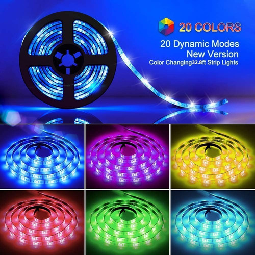 Tiras De Led Rgb 10m 300 Leds Control Remoto De 44 Botones