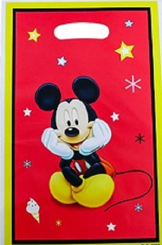 Combo De Bolsa Metalizada Para Cotillón, Mickey Mouse. 