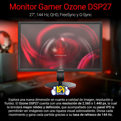 Monitor Ozone Dsp27 Ips 2k Qhd 2560x1440 144hz 1ms Hdmi