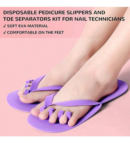 N Kit De 10 Pares De Pantuflas Y Separadores De Dedos