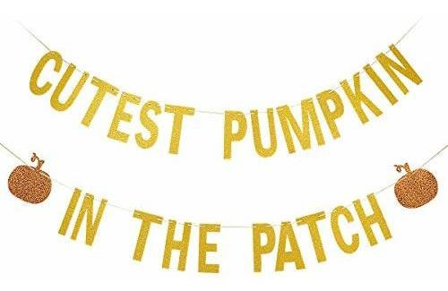Cu  Pumpkin In The   Banner Gold Glitter   Pumpkin 1er ...