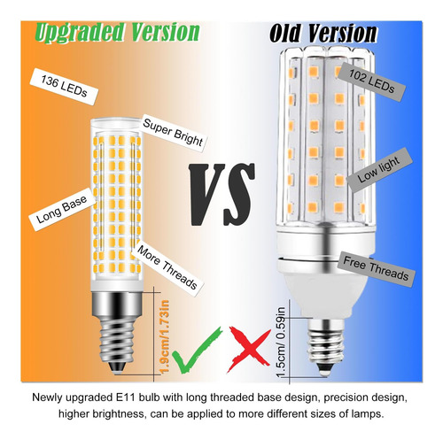 Bombilla Led E12 Regulable Zhenming Equivalente De 100 Led A