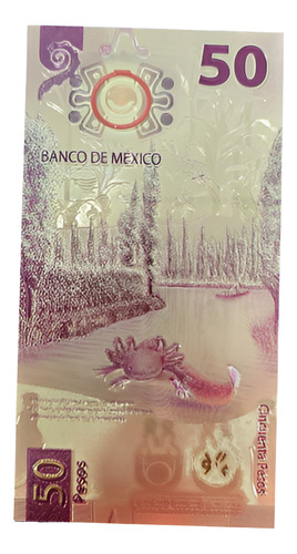3 Billetes 50 Pesos Ajolote Dorado Oro Laminado México Suert