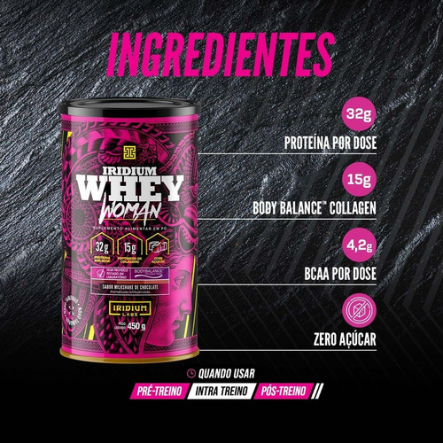 Kit Whey Protein Woman 450g + Polivitamínico - Iridium Labs Sabor Chocolate milkshake