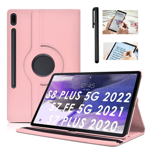 Case De Cuero + Lapiz Para Samsung Tab S8 Plus 12.4 Sm-x800