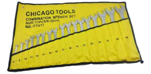 Juego De Llaves Mixtas 17pcs De 6-32mm Chicago Profesional