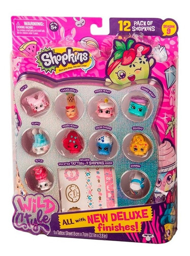 Shopkins Muñecas Wild Style Blister 12 Figuras + Stickers