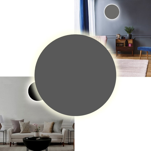 Aplique De Pared Circular Color 60cm Efecto Eclipse Apto Led