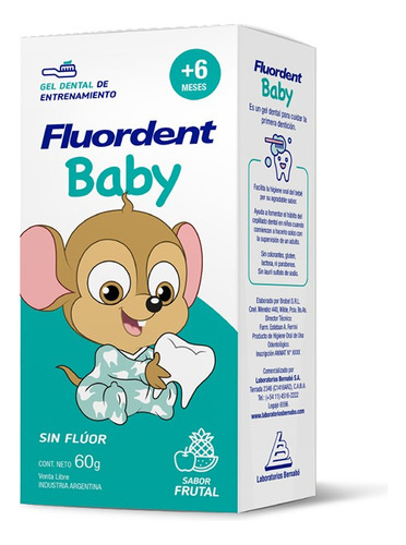 Fluordent Baby Gel Dental De Entrenamiento Sin Flúor